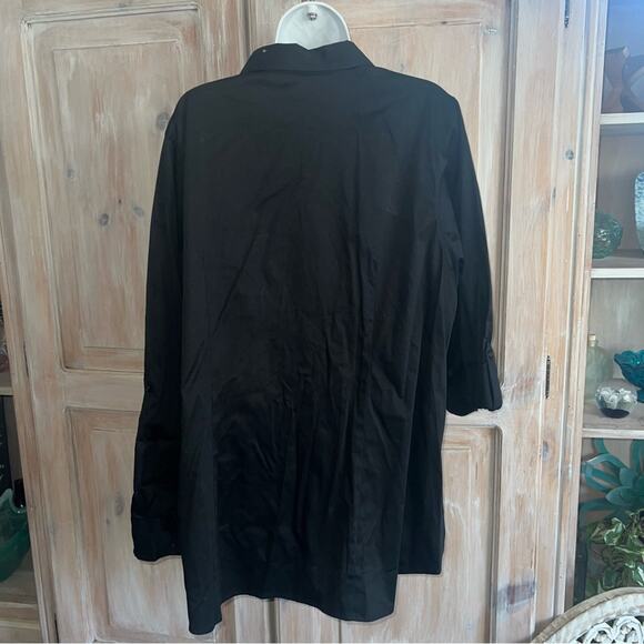 Lane Bryant Basic Black Button Down Shirt Roll up Sleeves NEW Women’s 24 - Picture 6 of 8